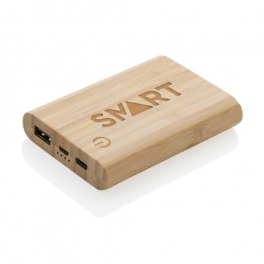 Logo trade promotional merchandise photo of: Bamboo 5.000 mAh powerbank